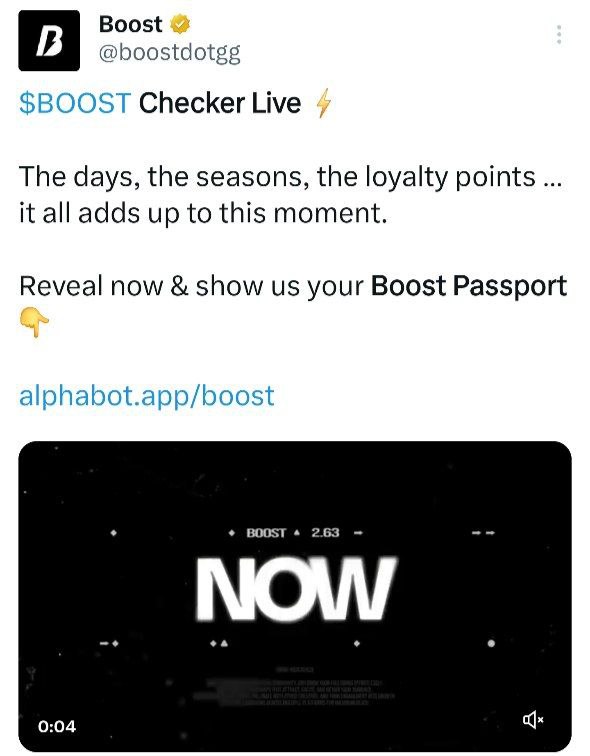 The time to Boost is Now. $BOOST Checker Live ⬇️alphabot.app/boost  
Congratulations😍😍