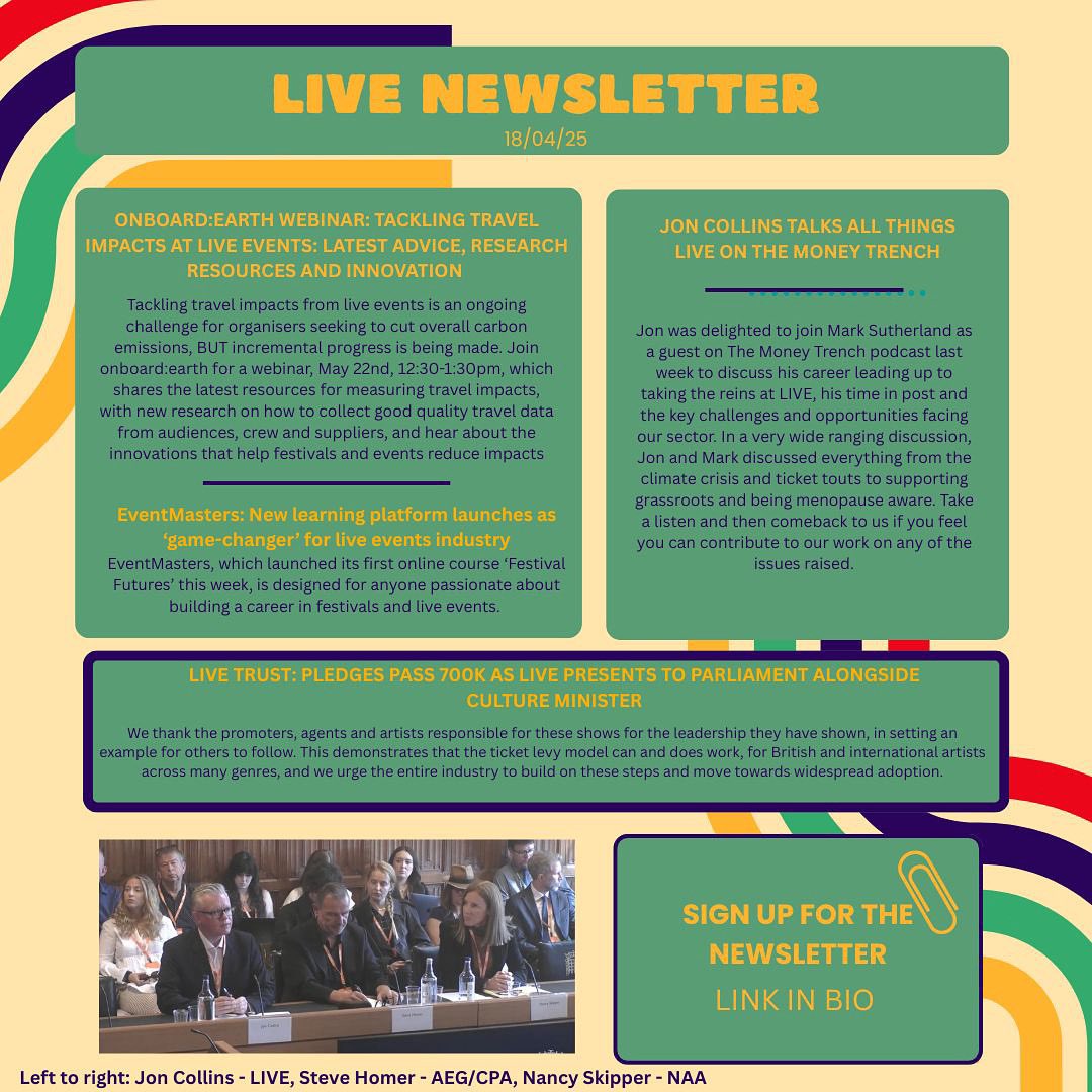 Stay in the loop with the latest from the live music industry.

Missed last week’s edition? Catch up now and never miss a beat—subscribe today.

#MusicIndustryNews #LIVEUpdates #Newsletter