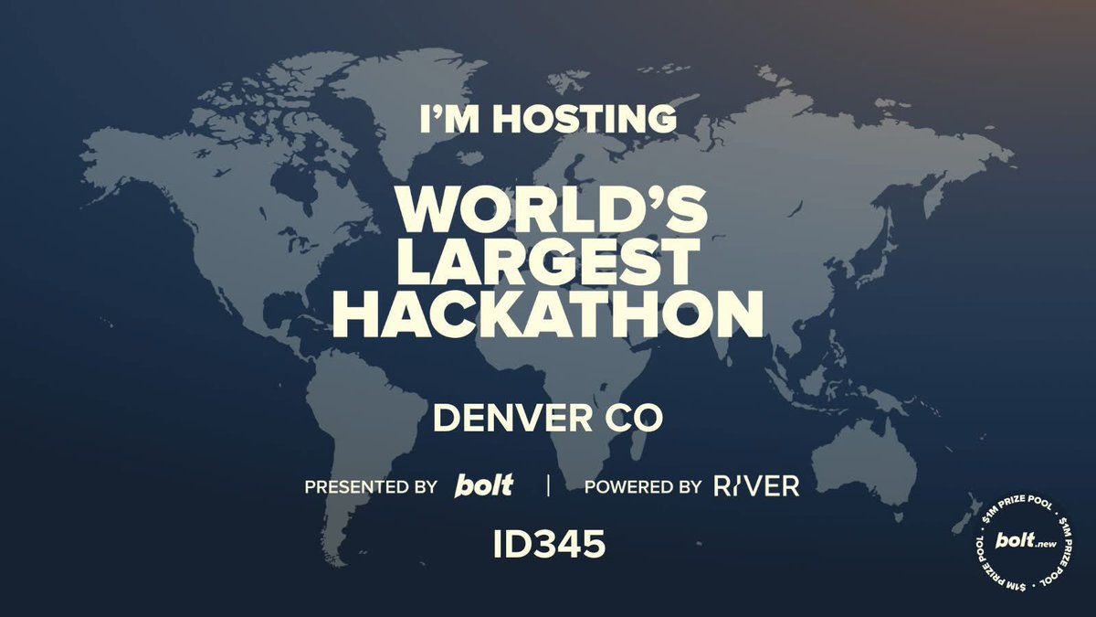 dannynewman's tweet image. Join us at 5:30pm today for the kickoff the World's Largest Hackathon. If you're in Denver, join us! app.getriver.io/beta/events/wo…