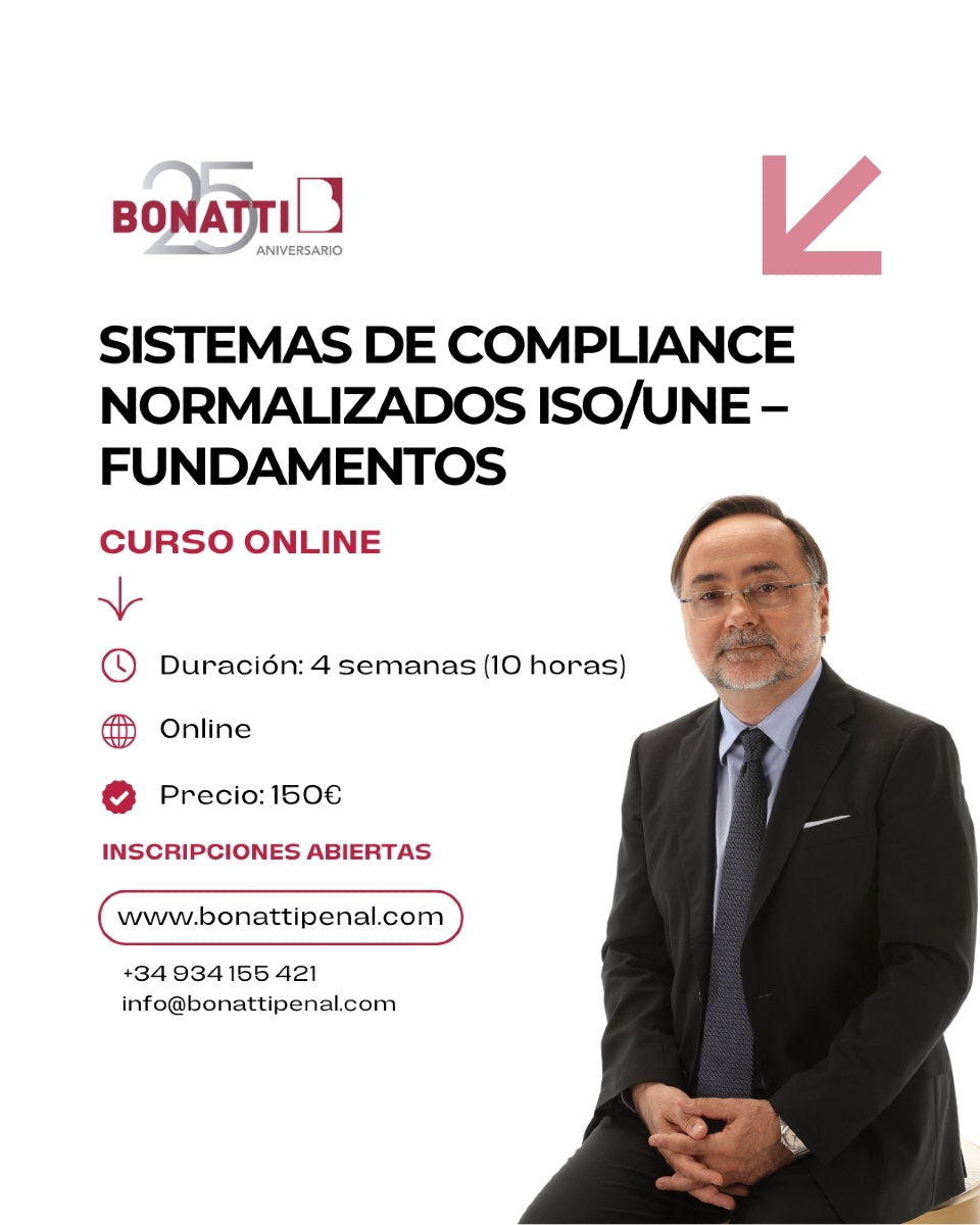CURSO ONLINE 💻
Este curso online es ideal para aquellos que quieren formarse en materia de Sistemas de Compliance Normalizados ISO/UNE – Fundamentos.
¿Estás interesado? 👇🏻
bonattipenal.com/producto/curso…