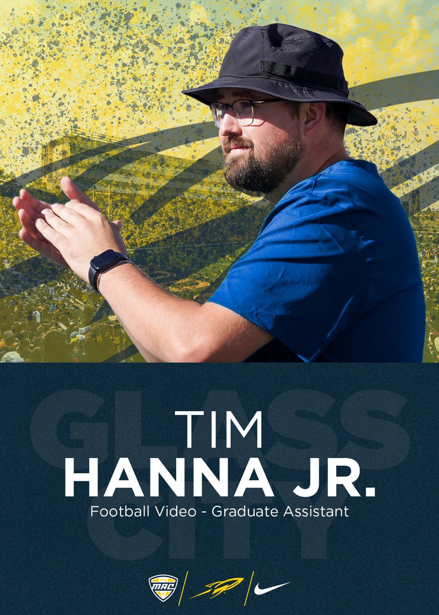 Tim Hanna Jr. (@timsportscorner) on Twitter photo Excited to announce I have joined <a href="/ToledoFB/">Toledo Football</a> as a Football Video Graduate Assistant. Let’s ride! Excited to announce I have joined <a href="/ToledoFB/">Toledo Football</a> as a Football Video Graduate Assistant. Let’s ride!