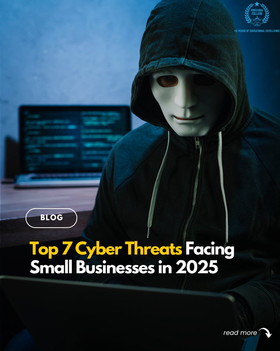 Small businesses are big targets in 2025. From phishing to ransomware, today’s cyber threats are smarter—and more dangerous—than ever. 

Read the full blog - ictschools.com/top-7-cyber-th…

#cybersecurity #smallbusinesssecurity #dataprotection #cyberthreats #ransomware #phishing