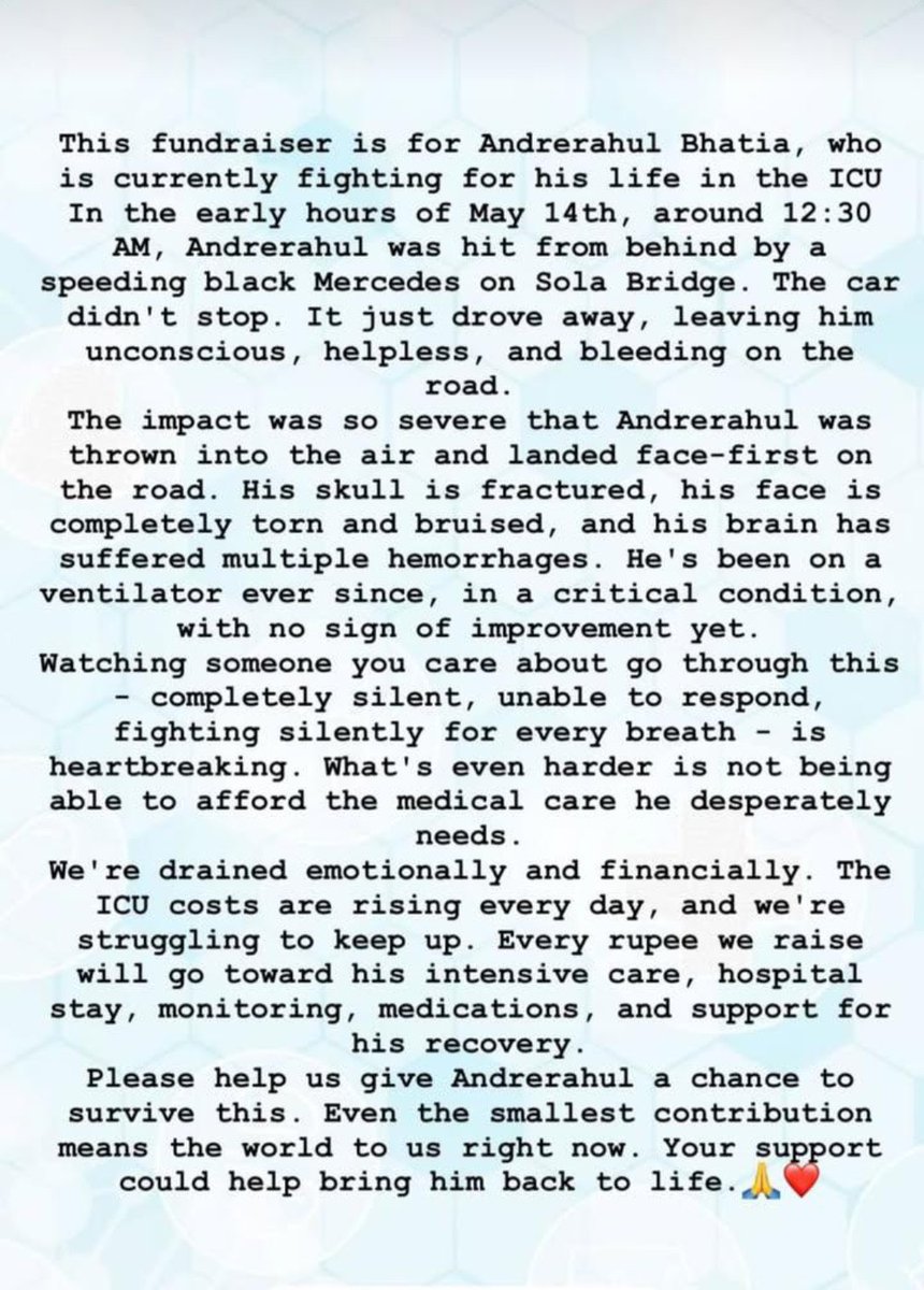 This is story of my friend's friend. 

He got in a very tragic accident and currently in hospital.

They are in bad financial conditions, so please any type of help is useful. 

You can directly donate them via link:

milaap.org/fundraisers/su…
