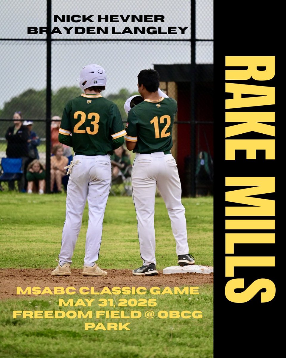 Great Mills HS Baseball (@gmhornetsbsbl) on Twitter photo Congrats to these two for being selected to play in the MSABC Classic All-Star game on May 31st.
<a href="/Nicholas_Hevner/">Nick Hevner</a>
<a href="/Brayden_Langle/">Brayden Langley</a>
#RakeMills
#AllGasNoBrakes Congrats to these two for being selected to play in the MSABC Classic All-Star game on May 31st.
<a href="/Nicholas_Hevner/">Nick Hevner</a>
<a href="/Brayden_Langle/">Brayden Langley</a>
#RakeMills
#AllGasNoBrakes