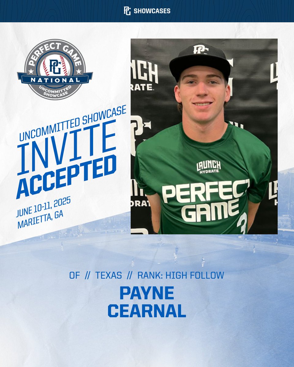 Perfect Game Texas (@texas_pg) on Twitter photo NATIONAL UNCOMMITTED SHOWCASE INVITE ACCEPTED 🔒
<a href="/PayneCearnal/">Payne Cearnal</a> X #NatUncommitted
<a href="/PG_Uncommitted/">PG_Uncommitted</a> NATIONAL UNCOMMITTED SHOWCASE INVITE ACCEPTED 🔒
<a href="/PayneCearnal/">Payne Cearnal</a> X #NatUncommitted
<a href="/PG_Uncommitted/">PG_Uncommitted</a>
