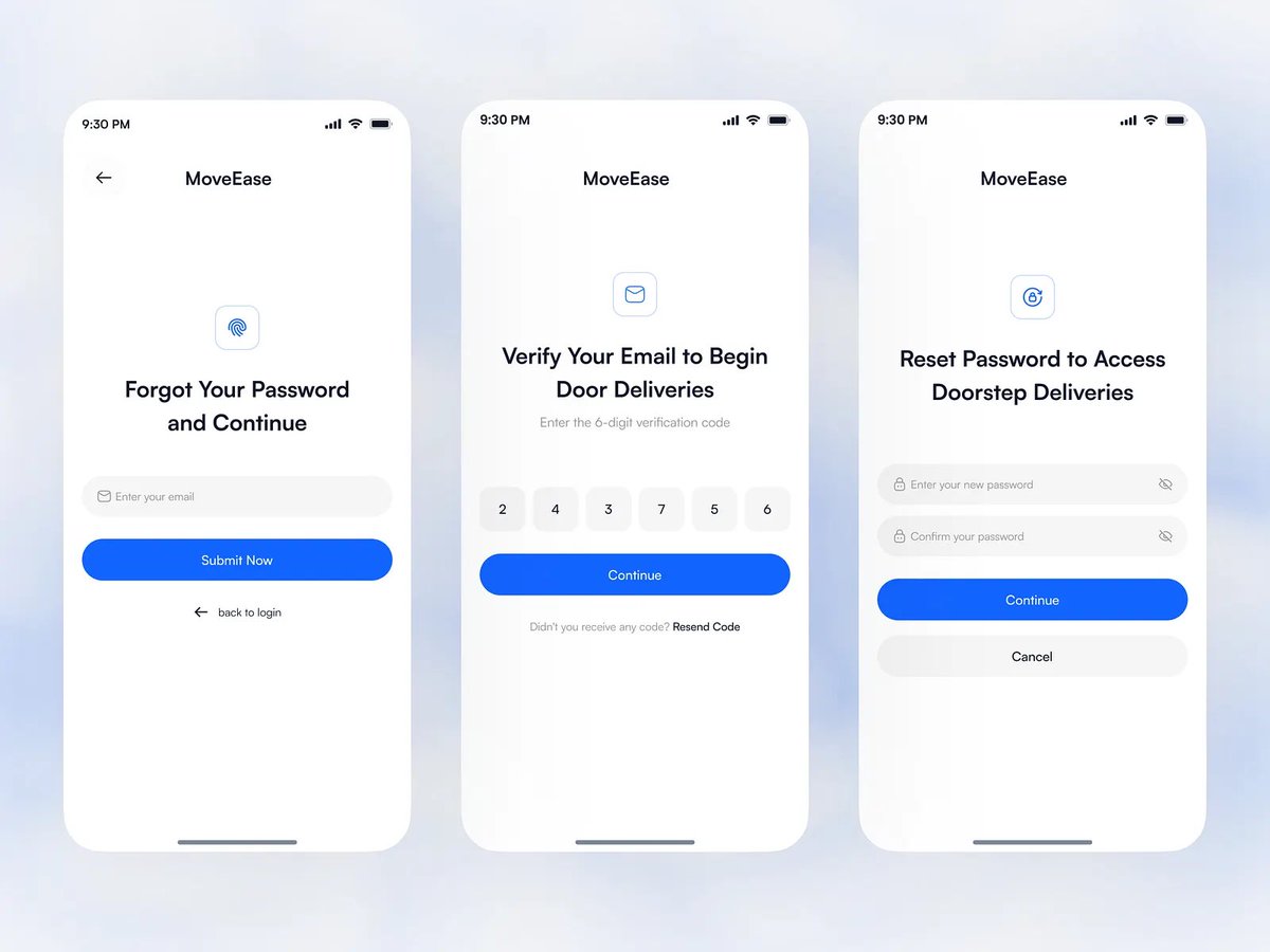 kitesdesign's tweet image. Movers &amp;amp; Delivery Service App - Authentication