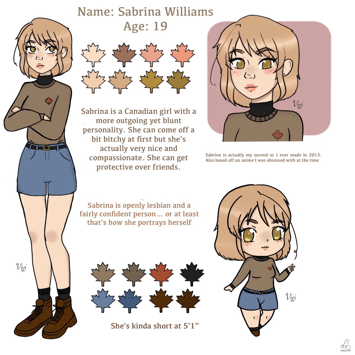 ViviArts_1999's tweet photo. I finished my Reference Sheet for Sabrina! She was my second OC that I ever made. It was in 2013 some time after Sylvia. She got a make over and I aged her up. 
————
#ocart #art #ArtistOnTwitter #artist #proceate https://t.co/kBegy41iMD