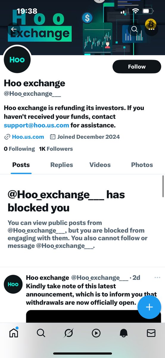 Dav9800's tweet photo. @Hoo_exchange___  IF YOU THINK BLOCKING ME WILL STOP ME TALKING ABOUT YOU, YOU'RE WAY DO IT WRONG 😂 https://t.co/eSzxpxkOZ5