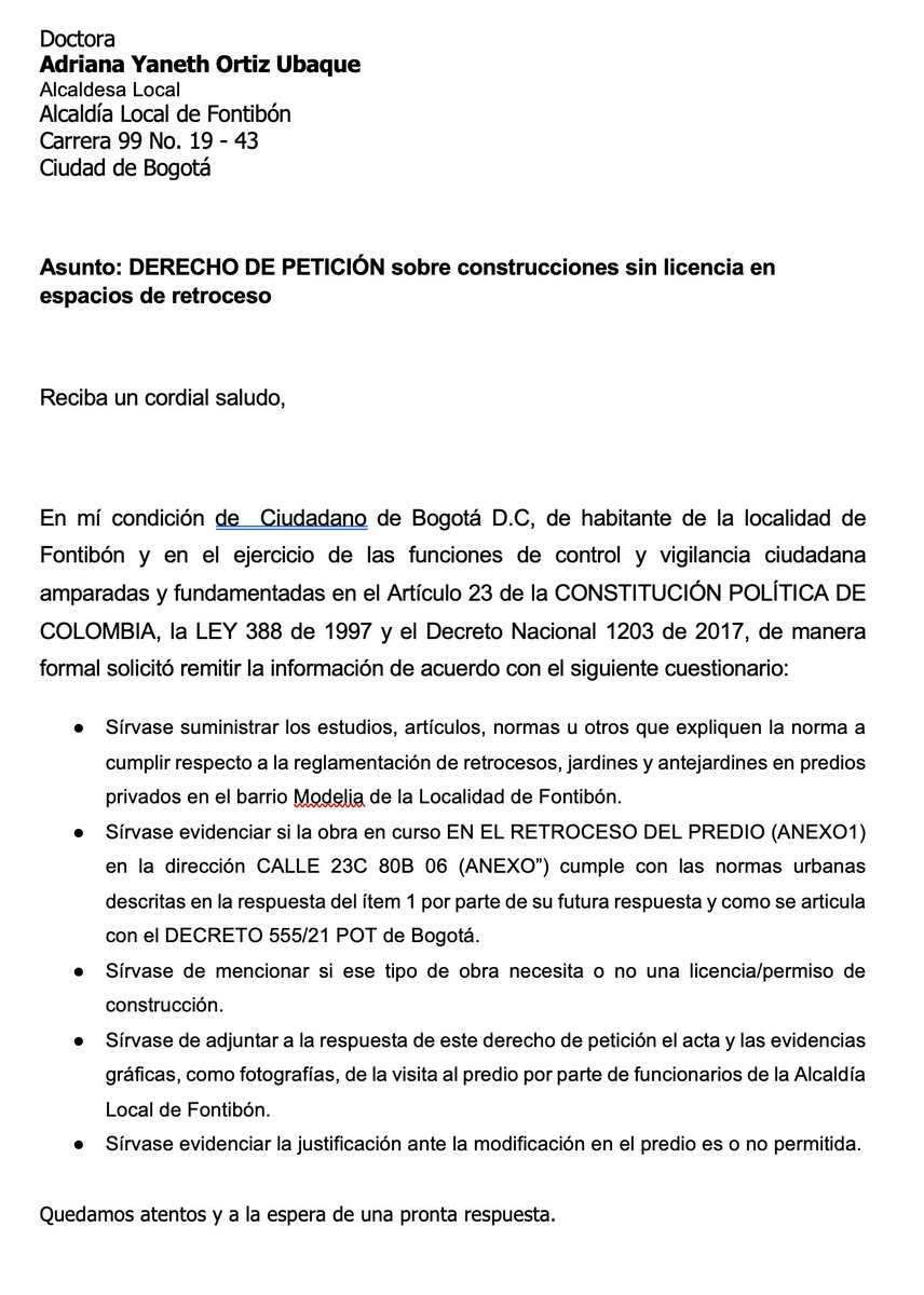 Es de un tremendo descaro que la <a href="/Fontibon_Bogota/">Alcaldía Local de Fontibón</a> no sea capaz de contestar decentemente un derecho de petición <a href="/CarlosFGalan/">Carlos F. Galán</a>. Han pasado MESES, y no fue posible que contestaran un simple cuestionario.