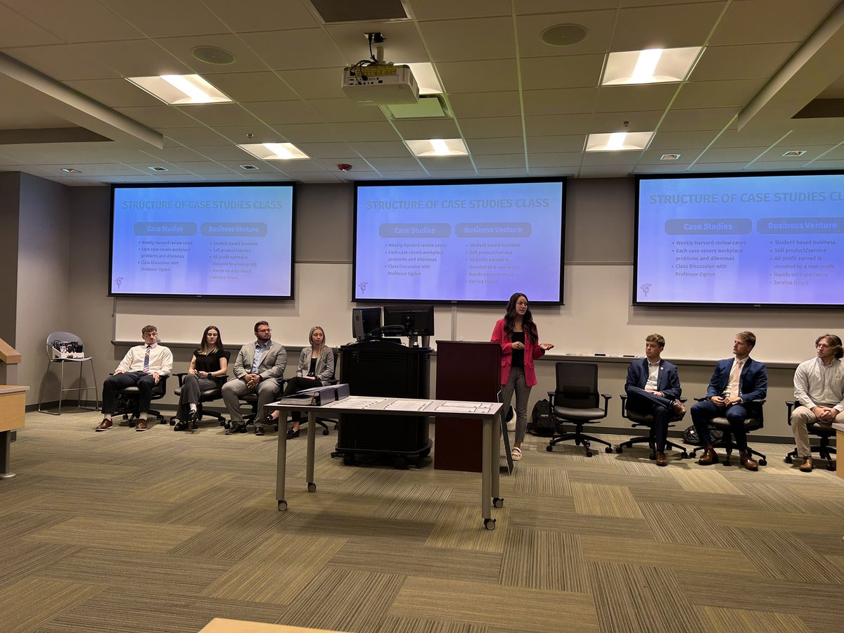 Today we got to attend the Business capstone class. The class creates, markets, and sells a product. Proceeds go to a nonprofit. This year they are sending almost $8K to our local Special Olympics!