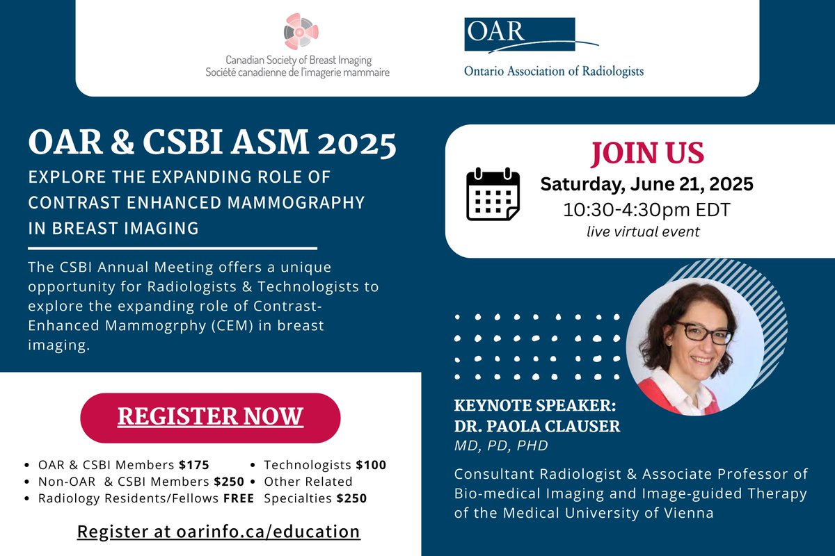 Registration for CSBI &amp; OAR ASM 2025 is now open &gt;&gt;&gt; oarinfo.ca/education