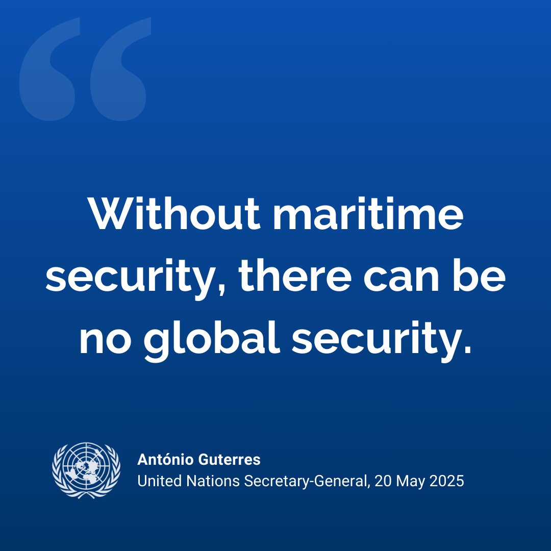 United Nations (@un) on Twitter photo “Without maritime security, there can be no global security.”
– <a href="/antonioguterres/">António Guterres</a> calls for efforts to support and secure maritime spaces, and the communities and people counting on them.
un.org/sg/en/content/… “Without maritime security, there can be no global security.”
– <a href="/antonioguterres/">António Guterres</a> calls for efforts to support and secure maritime spaces, and the communities and people counting on them.
un.org/sg/en/content/…