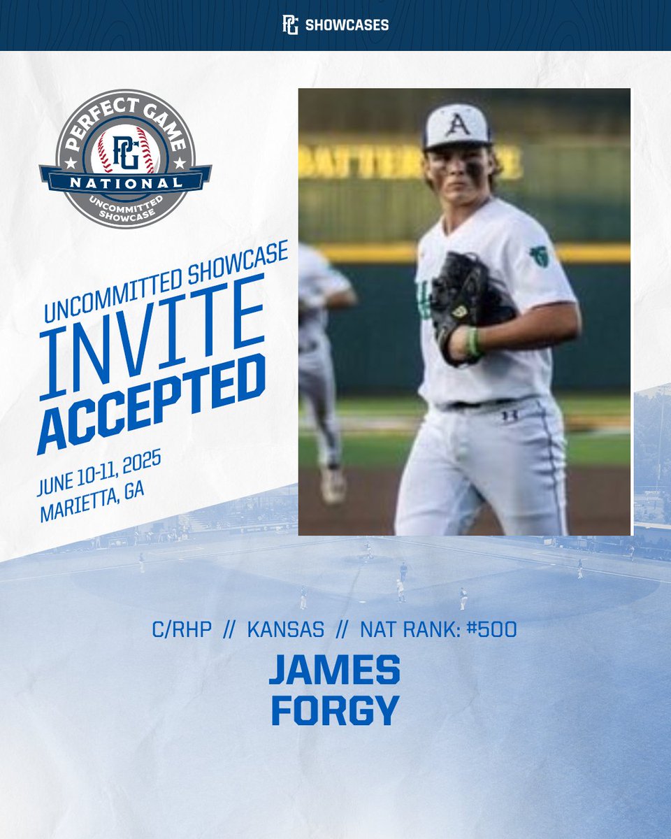 Perfect Game Midwest Baseball (@pgmidwestbb) on Twitter photo NATIONAL UNCOMMITTED SHOWCASE INVITE ACCEPTED 🔒
<a href="/JamesForgy2/">James Forgy</a> X #NatUncommitted
<a href="/PG_Uncommitted/">PG_Uncommitted</a> NATIONAL UNCOMMITTED SHOWCASE INVITE ACCEPTED 🔒
<a href="/JamesForgy2/">James Forgy</a> X #NatUncommitted
<a href="/PG_Uncommitted/">PG_Uncommitted</a>