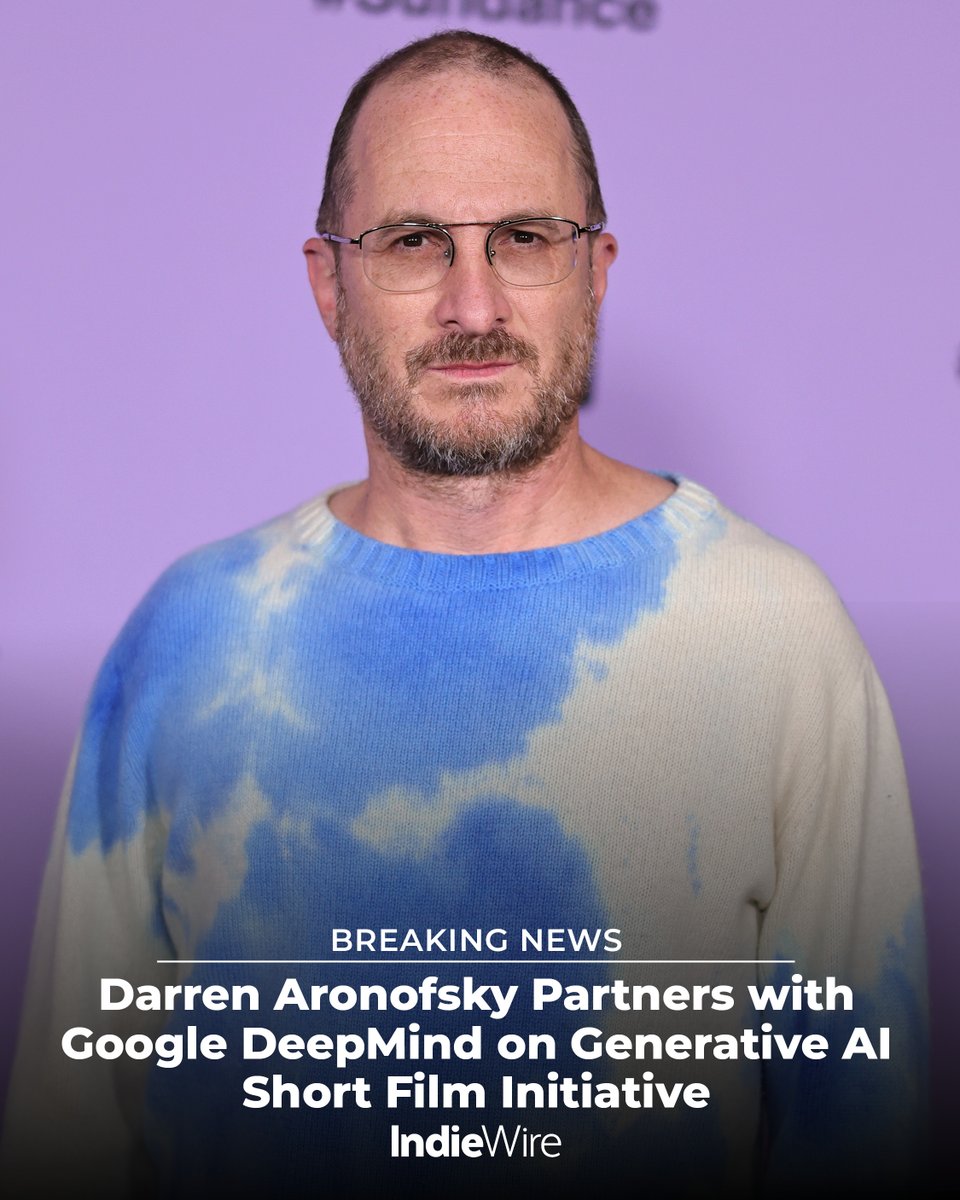Darren Aronofsky has launched a new generative AI storytelling venture in which he will partner with Google DeepMind to produce short films with Gen-AI and some of Google’s newly announced tools. More details: indiewire.com/news/breaking-…
