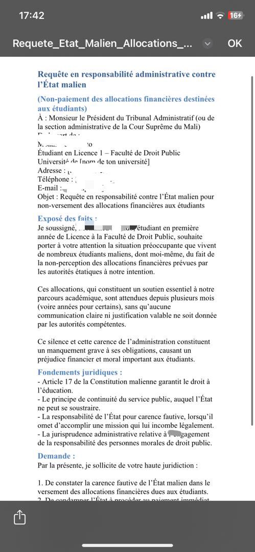Guindomohamed03's tweet photo. Il paraît qu’un étudiant s’apprête à traîner l’État malien devant la justice pour lui rappeler ses devoirs envers les étudiants… ça devient sérieux ! 😅 https://t.co/xlVraZXpxa