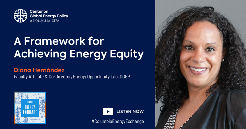 ColumbiaUEnergy's tweet photo. What policy solutions could address the systemic causes of energy insecurity?
π§ On this week's episode of #ColumbiaEnergyExchange, host @JasonBordoff speaks with @DrDianaHernandz, co-director of CGEP's #EnergyOpportunityLab, about her recent book.
Listen now π