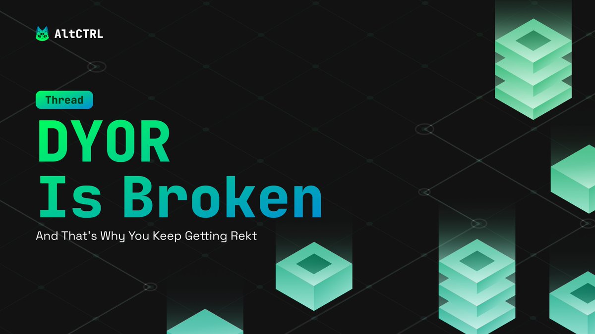 OfficialAltCTRL's tweet photo. DYOR is Broken — And That’s Why You Keep Getting Rekt 🔎

Let’s be honest:
You’re not “doing your own research.”
You’re aping off vibes, influencers, and hope

And it’s costing you

But here’s the good news:
AI is about to change how you trade forever

Let’s talk about it 👇

🧵1/5