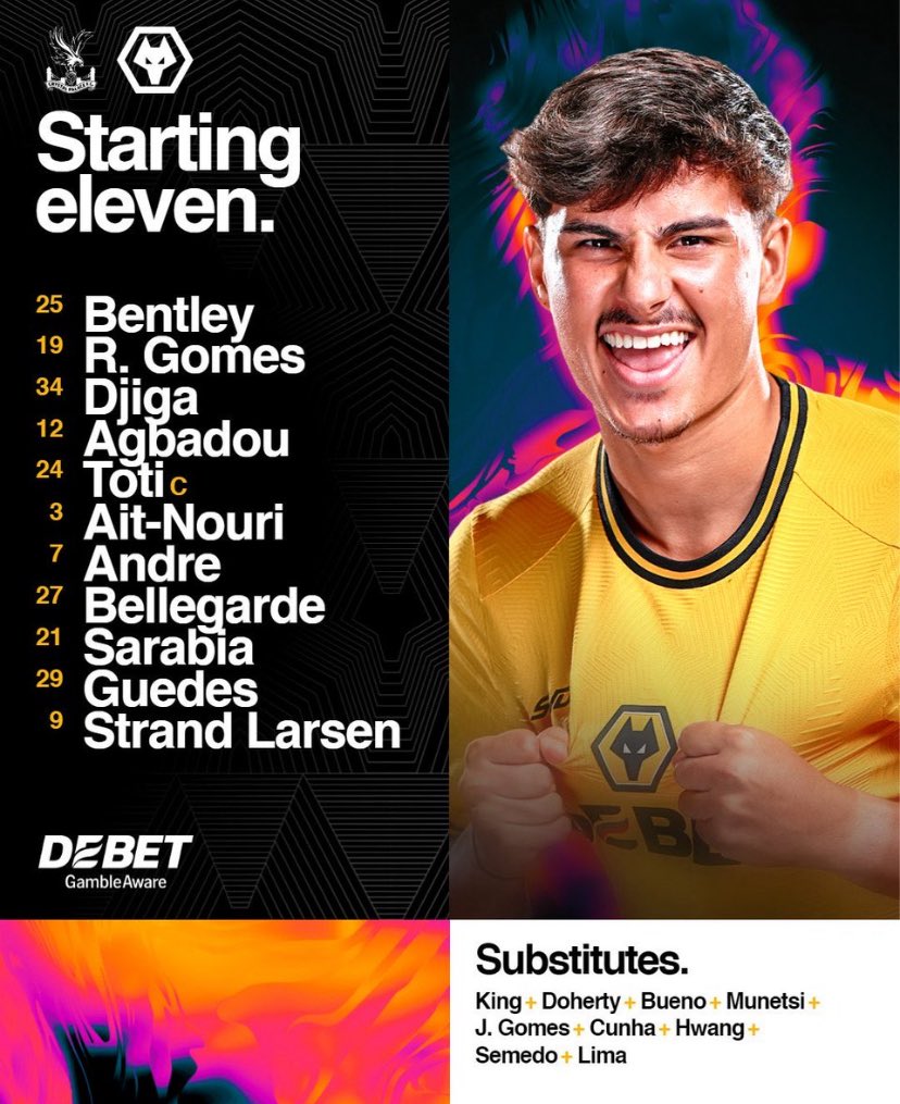 🚨 Rayan Aït-Nouri est TITULAIRE pour affronter Crystal Palace ! ✅