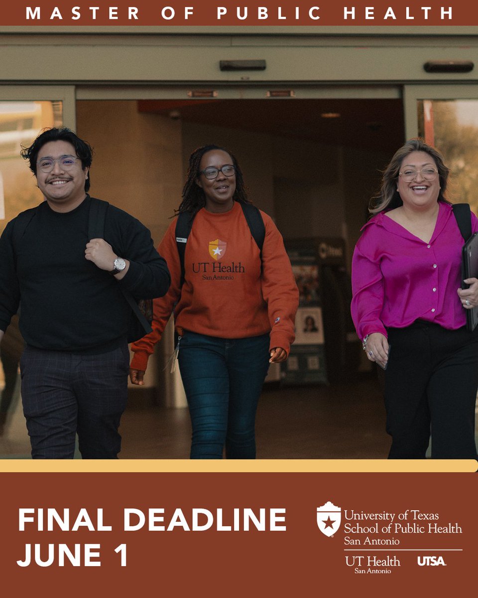 Our FINAL deadline for accepting applications is June 1. Ready to impact the future of public health in South Texas? 👉🏻 bit.ly/3tRQNl5