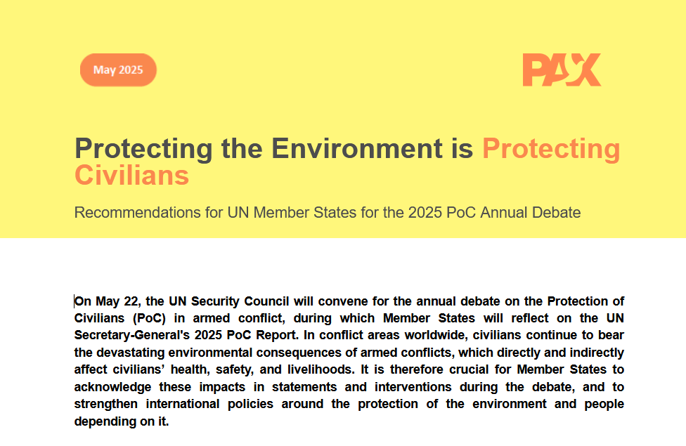 wammezz's tweet photo. The annual @UN Security Council Protection of Civilians debate takes place this week, disucssing the new Secretary General report. This also addresses the environmental dimensions of conflict. Here's our briefing for States with recommendations on #PERAC 
https://t.co/DtWcIhQtsp https://t.co/Exuwjdfaox