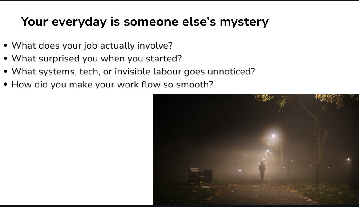 Key advice from Martin. Your everyday is someone else’s mystery. Take something that seems ordinary to you and write about it! You’ll never know who might find it interesting. #CDGASLWriting2025