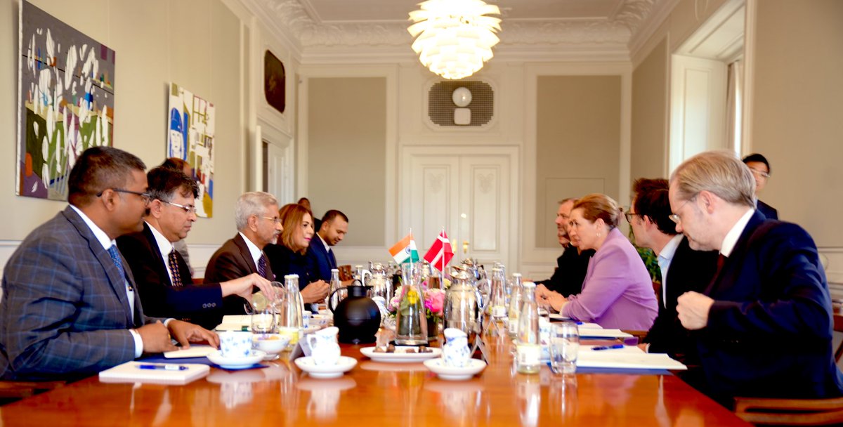 Dr. S. Jaishankar (@drsjaishankar) on Twitter photo Thank PM Mette Frederiksen for warmly receiving me in Copenhagen this evening.
Conveyed the personal greetings of PM <a href="/narendramodi/">Narendra Modi</a>. Thank Denmark for its solidarity and support in combatting terrorism.
Value PM Frederiksen’s guidance to take forward our Green Strategic Thank PM Mette Frederiksen for warmly receiving me in Copenhagen this evening.
Conveyed the personal greetings of PM <a href="/narendramodi/">Narendra Modi</a>. Thank Denmark for its solidarity and support in combatting terrorism.
Value PM Frederiksen’s guidance to take forward our Green Strategic