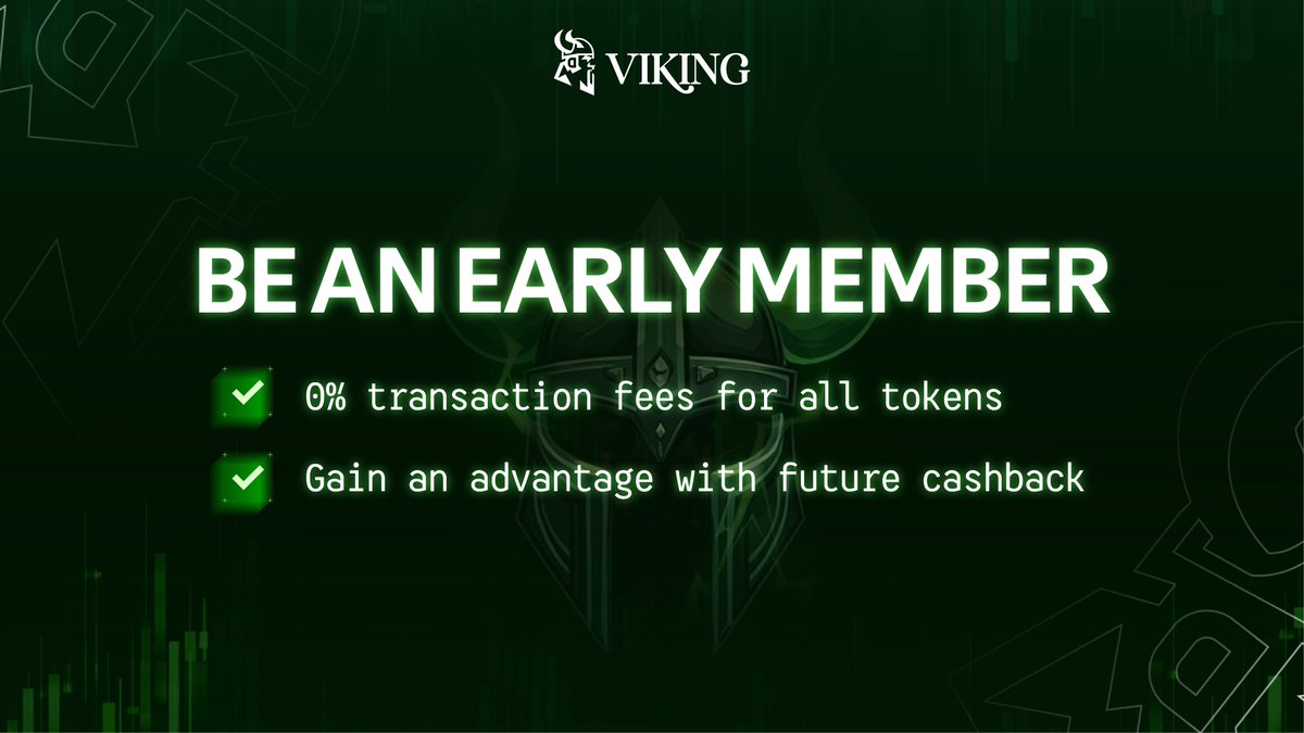 Viking Trading Bot (@vikingbot_trade) on Twitter photo Be an Early Viking Member now! ⚡️
Why you should ape early into Viking:
- Fastest bot on solana, no cap
- 0% fees on every single token
- Cashback perks for early warriors only.
/We’re not scared of <a href="/TrojanOnSolana/">Trojan on Solana</a> , <a href="/bonkbot_io/">BONKbot</a> , <a href="/MaestroBots/">Maestro🤖🤖</a> , <a href="/BananaGunBot/">Banana Gun 🍌🔫</a> or <a href="/SolTradingBot/">SolTradingBot</a> Be an Early Viking Member now! ⚡️
Why you should ape early into Viking:
- Fastest bot on solana, no cap
- 0% fees on every single token
- Cashback perks for early warriors only.
/We’re not scared of <a href="/TrojanOnSolana/">Trojan on Solana</a> , <a href="/bonkbot_io/">BONKbot</a> , <a href="/MaestroBots/">Maestro🤖🤖</a> , <a href="/BananaGunBot/">Banana Gun 🍌🔫</a> or <a href="/SolTradingBot/">SolTradingBot</a>