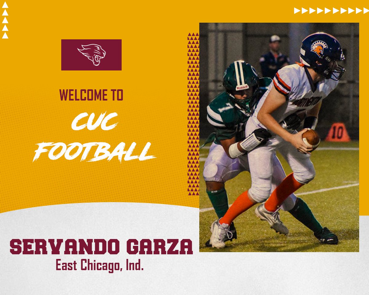 It's time to welcome another new family member for the 2025 season ⬇️                  

Meet our defensive end from East Chicago, Indiana.                    

Welcome to the CUC Family, Servando Garza!!