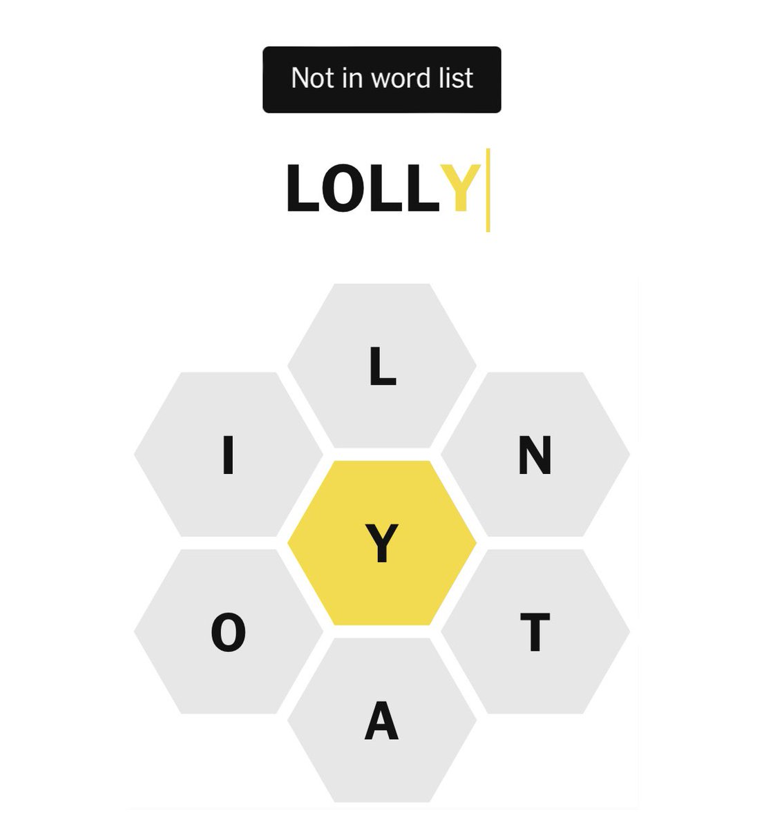 The <a href="/NYTGames/">New York Times Games</a> are great, but I’m not sure how much longer I can put up with this ridiculousness!

Come on British newspapers, surely there’s a collab waiting to happen here. Imagine being able to use the full extent of our glorious language in #SpellingBee.