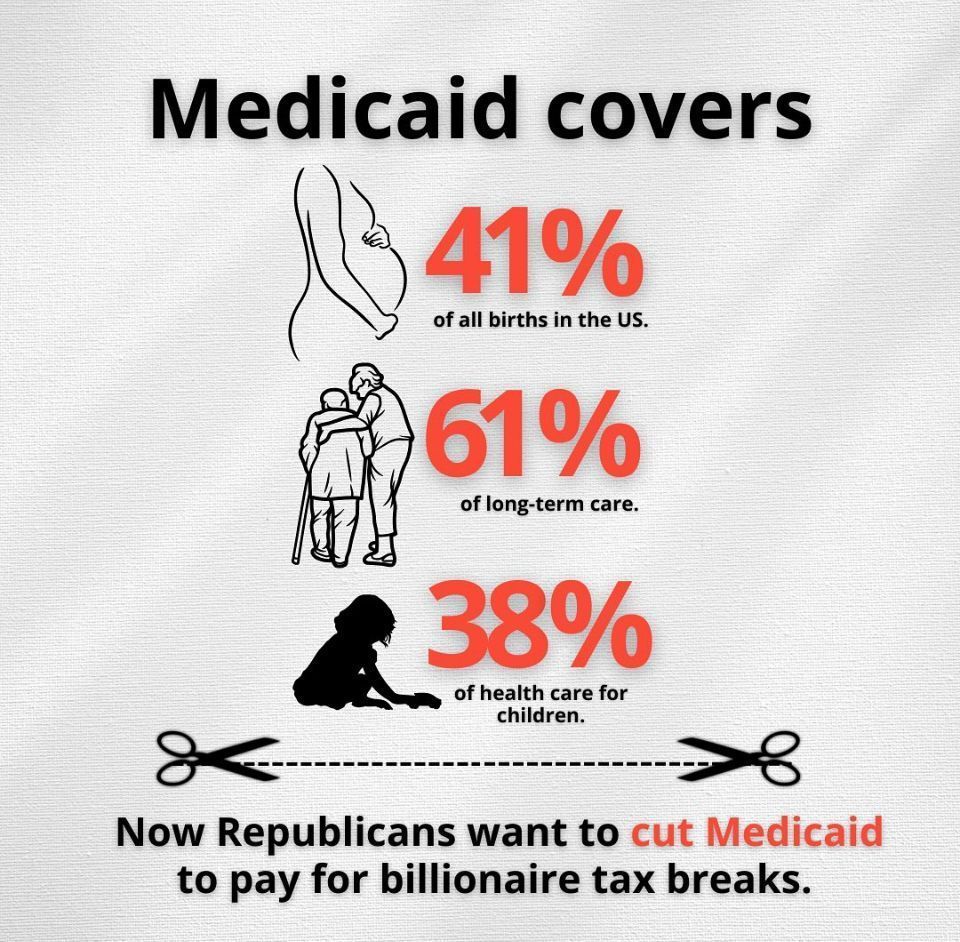 DrDinD's tweet photo. #AmericansNeedMedicaid

Medicaid helps the working poor. 
Medicaid helps kids. 
Medicaid helps families with loved ones in extended care. 
Medicaid helps women give birth. 

Americans need Medicaid.  

They don't need more tax breaks for billionaires. https://t.co/Xri0AsDQuC