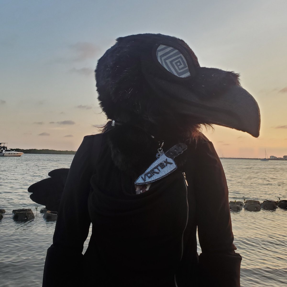 TheWereRen's tweet photo. I got the amazing opportunity to model this beautifully crafted acrylic fursuit tag from the lovely @CupCritters ! 

I highly encourage you to comm them! https://t.co/DxClSkZh1Y