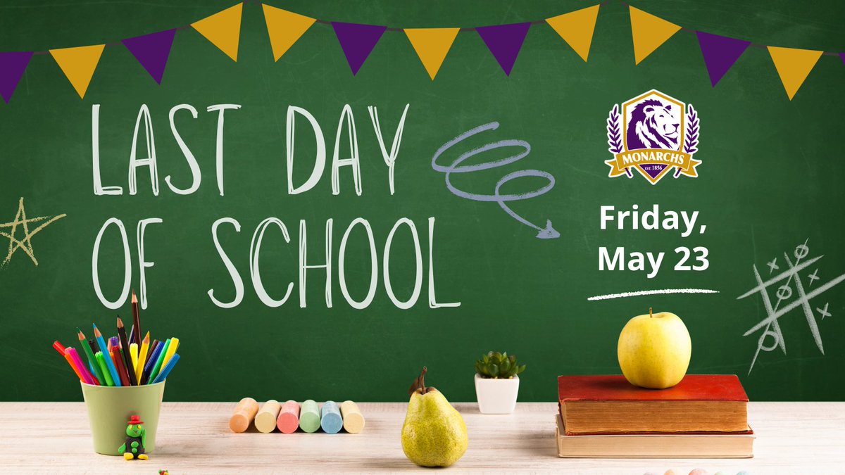 Denison_CSD's tweet image. Just a reminder—the last day of school is Friday, May 23! 🗓️

There will be a one-hour early dismissal as we close out another great year. Thank you to our #Monarchs family for making it a memorable one!
