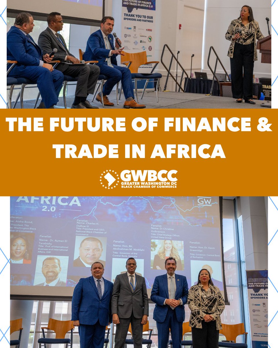 Last week, our President Aisha Bond served as the keynote speaker for The Future of Finance &amp; Trade in Africa 2.0.

The DC Soft Landing Program and the GWBCC Chamber Trade Mission offer pathways to support your business as you scale.

#DCSoftLanding #AfricaTrade