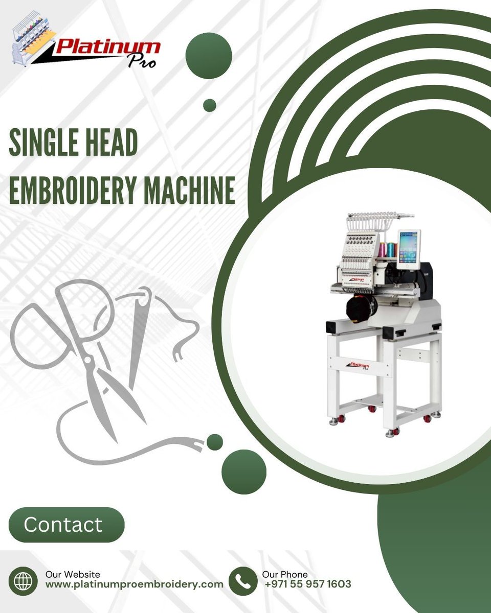 _PlatinumPro's tweet photo. Single Head Embroidery Machine – Compact Yet Powerful! 
Step into the world of professional embroidery with our Single Head Embroidery Machine designed for precision, performance, and convenience
#EmbroideryMachine #SingleHeadEmbroidery #CustomEmbroidery #PlatinumProEmbroidery https://t.co/Re6euVwf1c