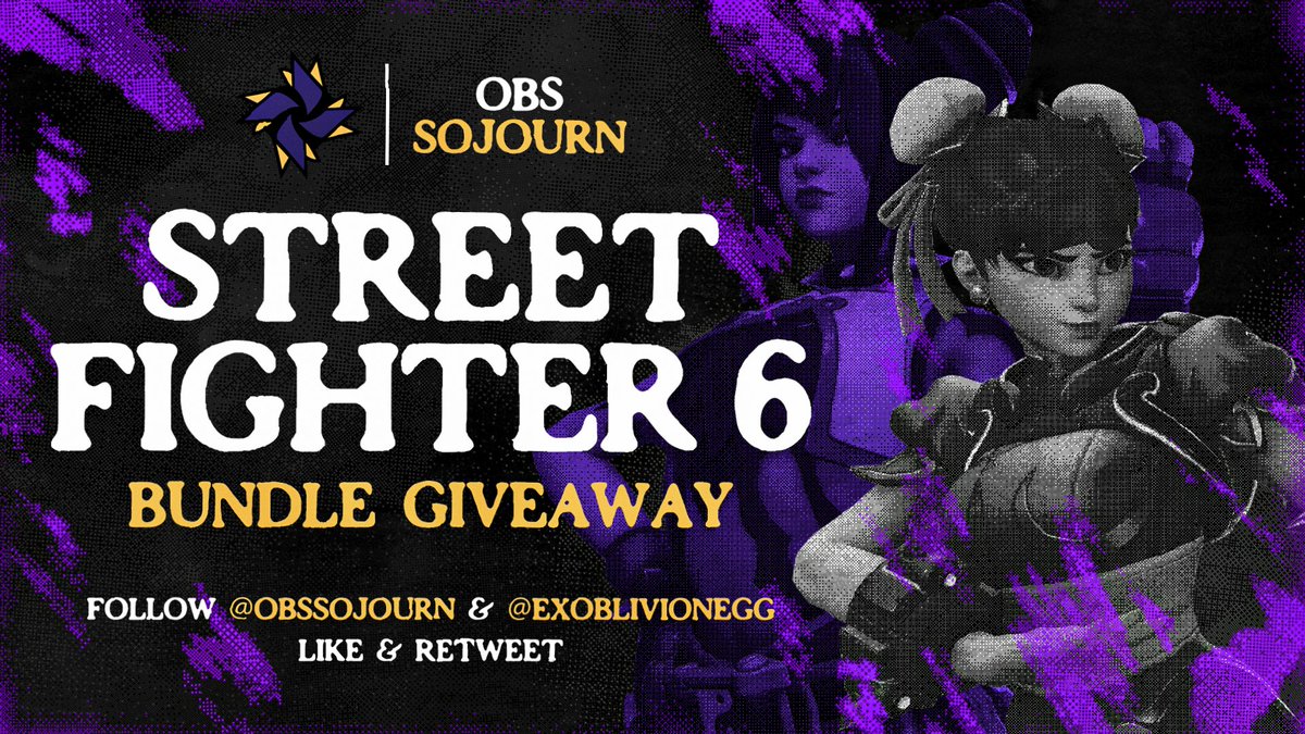 Ex Oblivione (@exoblivionegg) on Twitter photo To celebrate the <a href="/ObsSojourn/">Chantal | ProdSojourn</a> creative team joining Ex Oblivione, we’re doing a giveaway for the Overwatch x Street Fighter 6 Bundle. 👊
All you have to do is:
💜 Follow <a href="/ObsSojourn/">Chantal | ProdSojourn</a> & <a href="/ExOblivioneGG/">Ex Oblivione</a>
🖤 Like + RT this post
💛 Bonus entry: Comment your favorite skin from the To celebrate the <a href="/ObsSojourn/">Chantal | ProdSojourn</a> creative team joining Ex Oblivione, we’re doing a giveaway for the Overwatch x Street Fighter 6 Bundle. 👊
All you have to do is:
💜 Follow <a href="/ObsSojourn/">Chantal | ProdSojourn</a> & <a href="/ExOblivioneGG/">Ex Oblivione</a>
🖤 Like + RT this post
💛 Bonus entry: Comment your favorite skin from the