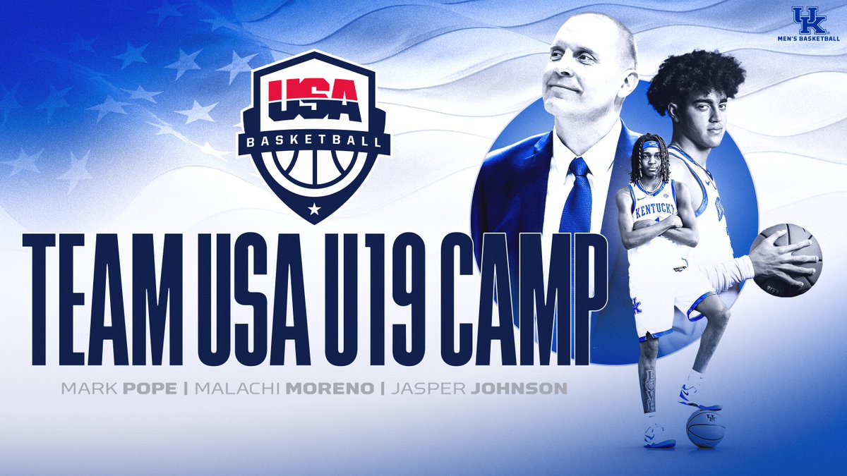 Kentucky Men’s Basketball (@kentuckymbb) on Twitter photo .<a href="/CoachMarkPope/">Mark Pope</a>, <a href="/BruhJasperJ/">Jasper Johnson</a>, and <a href="/malachimoreno24/">Malachi Moreno</a> will be heading to the <a href="/usabasketball/">USA Basketball</a> U19 Training Camp this summer.
📰🔗 - ukathletics.com/news/2025/05/2… .<a href="/CoachMarkPope/">Mark Pope</a>, <a href="/BruhJasperJ/">Jasper Johnson</a>, and <a href="/malachimoreno24/">Malachi Moreno</a> will be heading to the <a href="/usabasketball/">USA Basketball</a> U19 Training Camp this summer.
📰🔗 - ukathletics.com/news/2025/05/2…