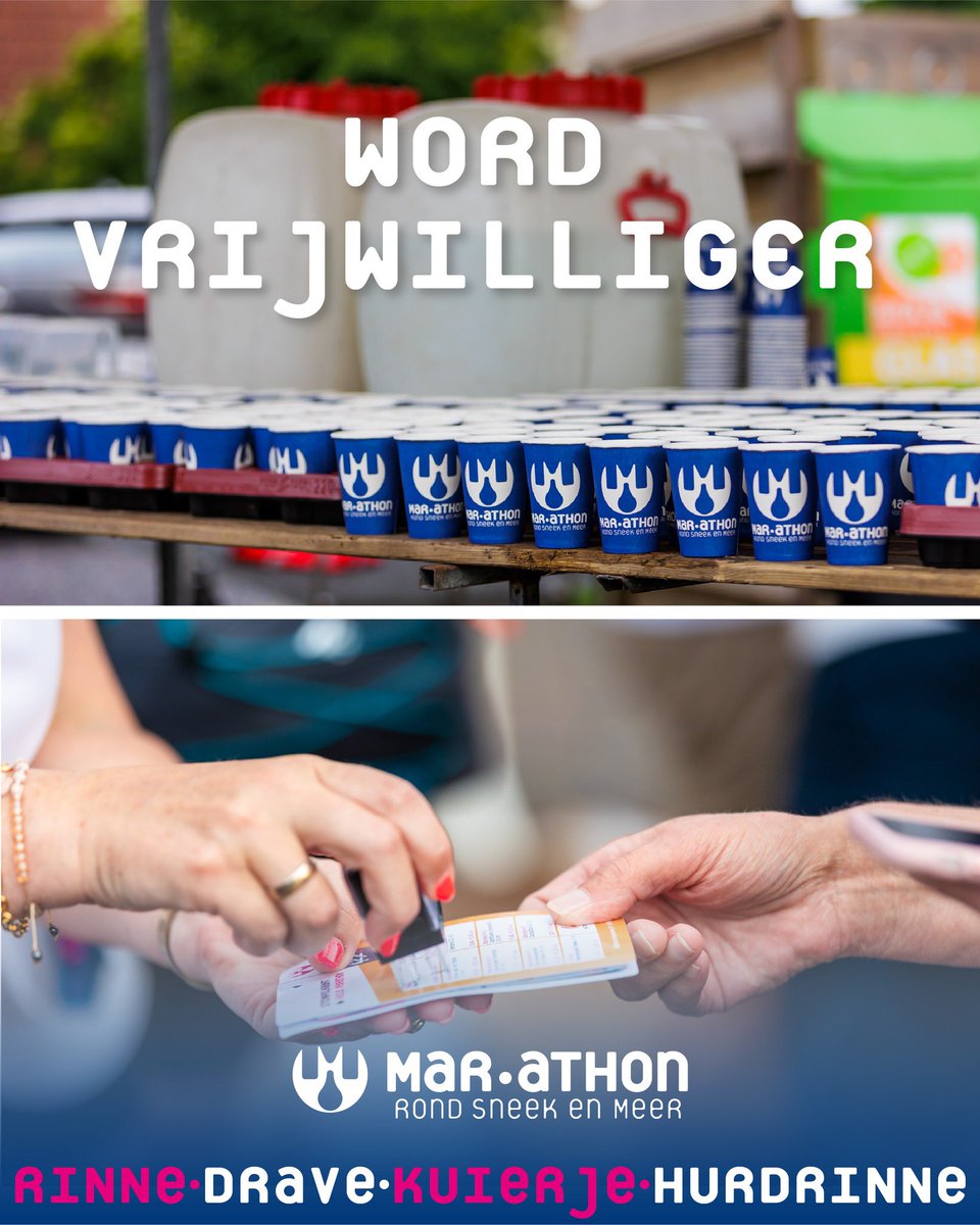 𝗪𝗼𝗿𝗱 𝘃𝗿𝗶𝗷𝘄𝗶𝗹𝗹𝗶𝗴𝗲𝗿 𝐛𝐢𝐣 𝐝𝐞 𝐌𝐚𝐫-𝐚𝐭𝐡𝐨𝐧 𝐒𝐧𝐞𝐞𝐤⁣!
⁣
Voor de 8e editie van de <a href="/marathonsneek/">Mar-athon Sneek</a> is men op zoek naar enthousiaste vrijwilligers.
 ⁣
Bekijk de vrijwilligerspagina mar-athon.com/vrijwilligers of mail naar vrijwilligers@mar-athon.com⁣