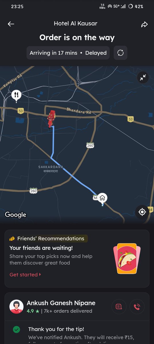 Rohit_m2003's tweet photo. This is certainly disappointing to see this kind of delay i have ordered my food at 10:35 and still not received. It was supposed to be reached by 11:05 but still not received it and it might take 20 more minutes to reach my home. Now i have to eat cold food  thanks Zomato😠🙏🏻 https://t.co/mraU2Kx9Vp