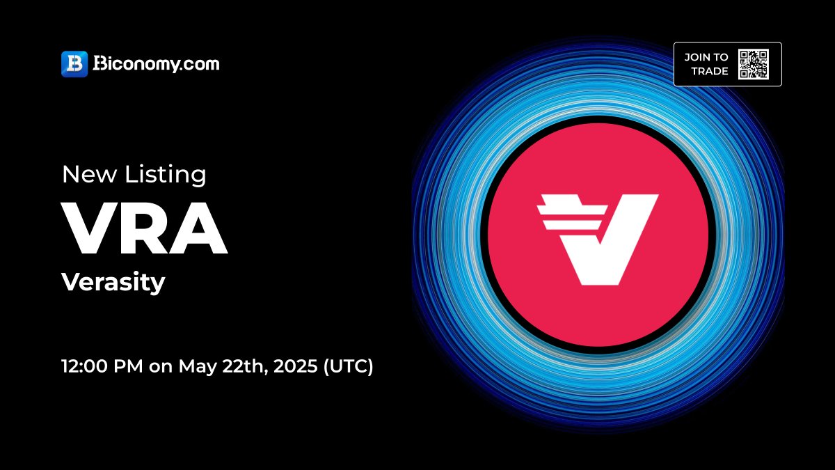 🚀NEW LISTING🔥 $VRA

Biconomy.com will list <a href="/verasitytech/">PLRL by Verasity</a> and open the #VRA / #USDT trading pair at 12:00 on May 22th, 2025 (UTC)🔥

🗓️Open deposit and withdrawal time: 12:00 on May 21th, 2025 (UTC)

About #Verasity：
"Verasity is a blockchain-powered ecosystem