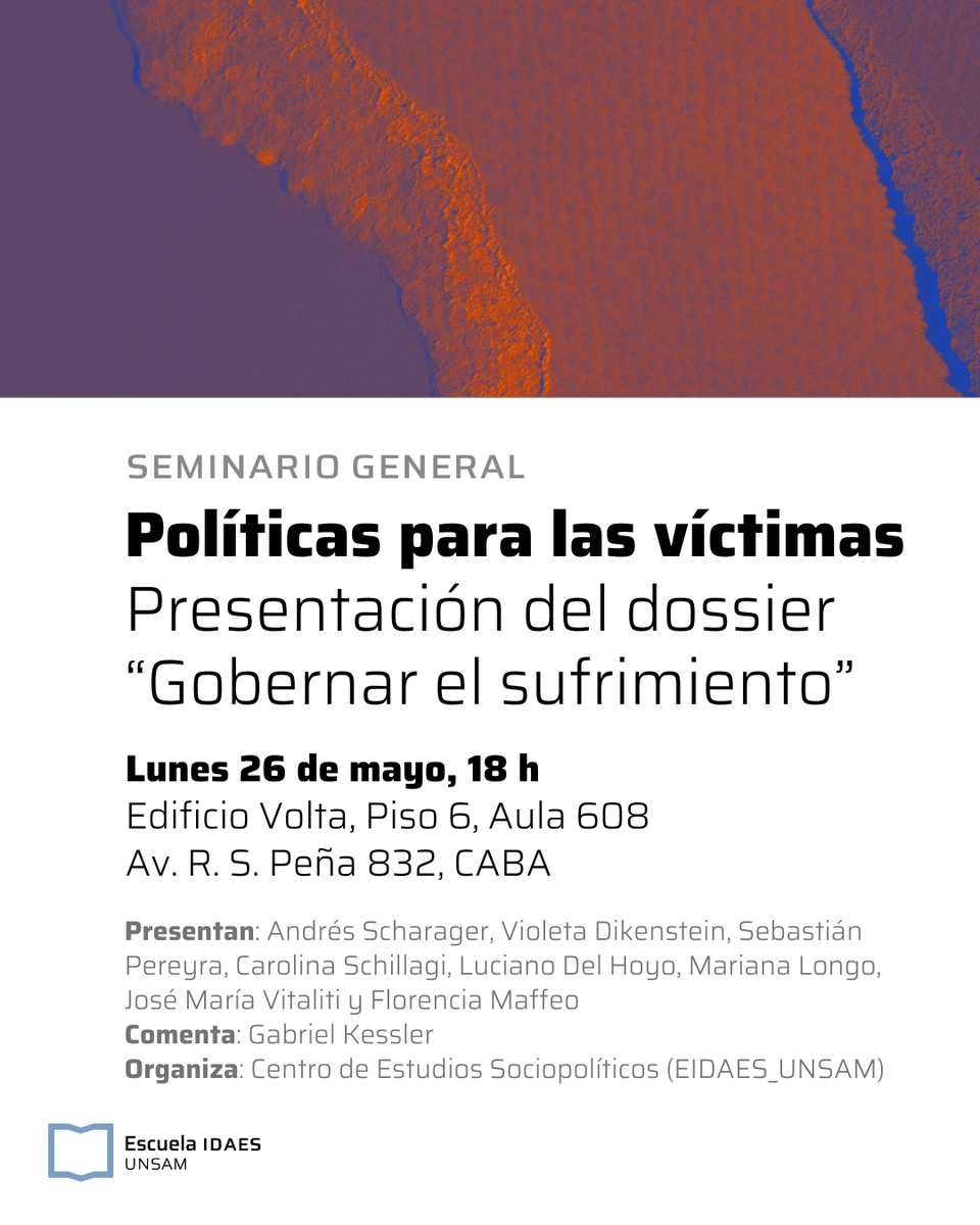idaesoficial's tweet photo. 📘 Políticas para las víctimas | Presentación del dossier “Gobernar el sufrimiento”👇

Trabajos de investigación originales que indagan formas de intervención pública en relación con personas o poblaciones en situaciones de sufrimiento y vulnerabilidad. ¡Lxs esperamos! https://t.co/QIEr6VQJp1