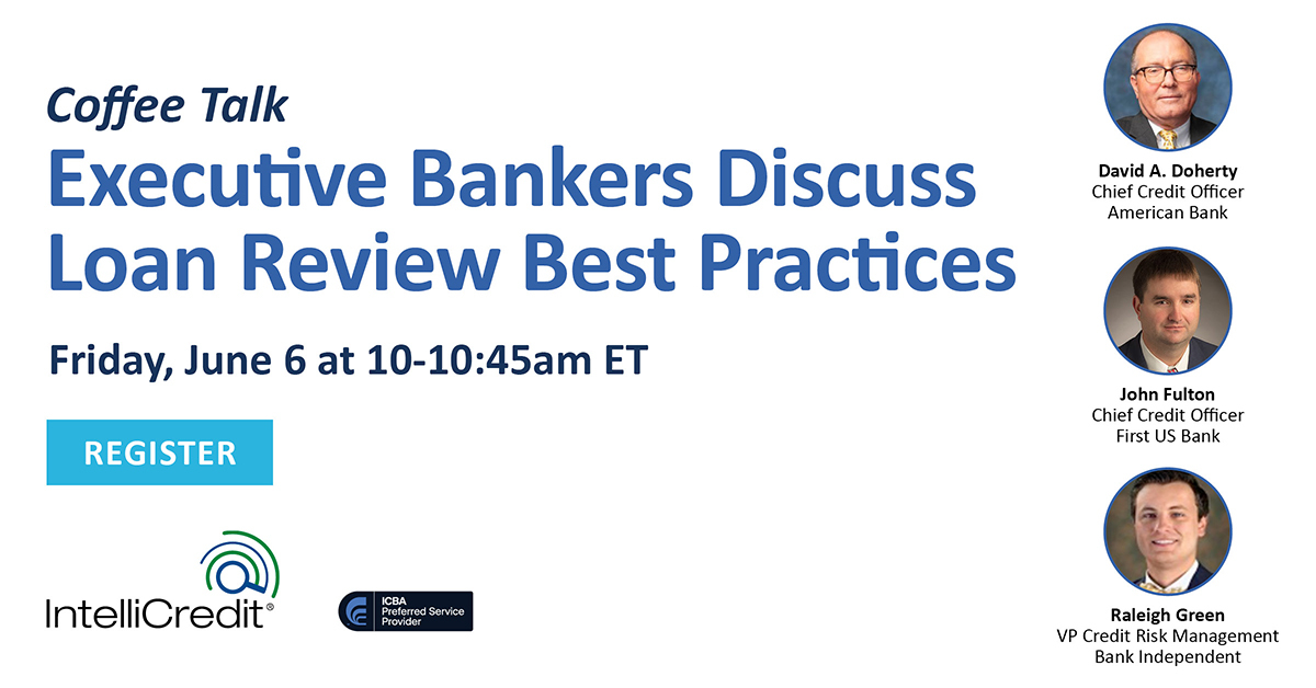 IntelliCredit's tweet photo. Excited to host this panel of bankers as they share their insights and experiences on loan reviews, highlighting the best practices they’ve implemented at their institutions.
https://t.co/xfU9OPA77P  #creditrisk #loanreview https://t.co/xbSI3BvC5E
