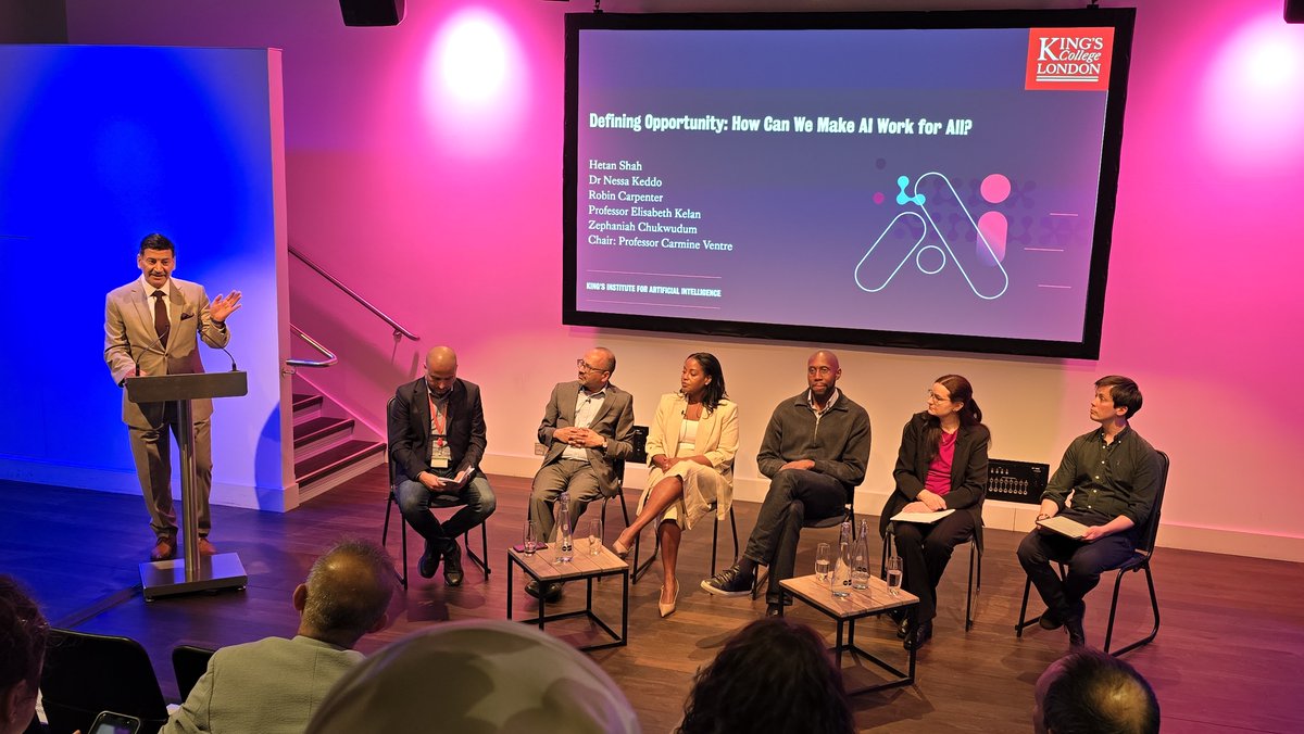 Simon Tanner 🐝 (@simontanner) on Twitter photo Wonderful introduction from <a href="/hashimi_bashir/">Sir Bashir M. Al-Hashimi بشير CBE FREng FRS</a> to the King's AI Festival
<a href="/KingsCollegeLon/">King's College London</a>
<a href="/aiatkings/">King's Institute for Artificial Intelligence</a> #AI Wonderful introduction from <a href="/hashimi_bashir/">Sir Bashir M. Al-Hashimi بشير CBE FREng FRS</a> to the King's AI Festival
<a href="/KingsCollegeLon/">King's College London</a>
<a href="/aiatkings/">King's Institute for Artificial Intelligence</a> #AI