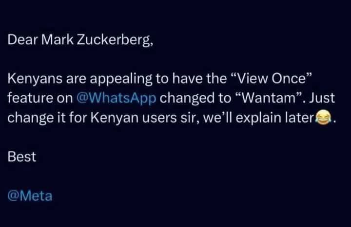 From ‘View Once’ to Wantam? 😂😂😂