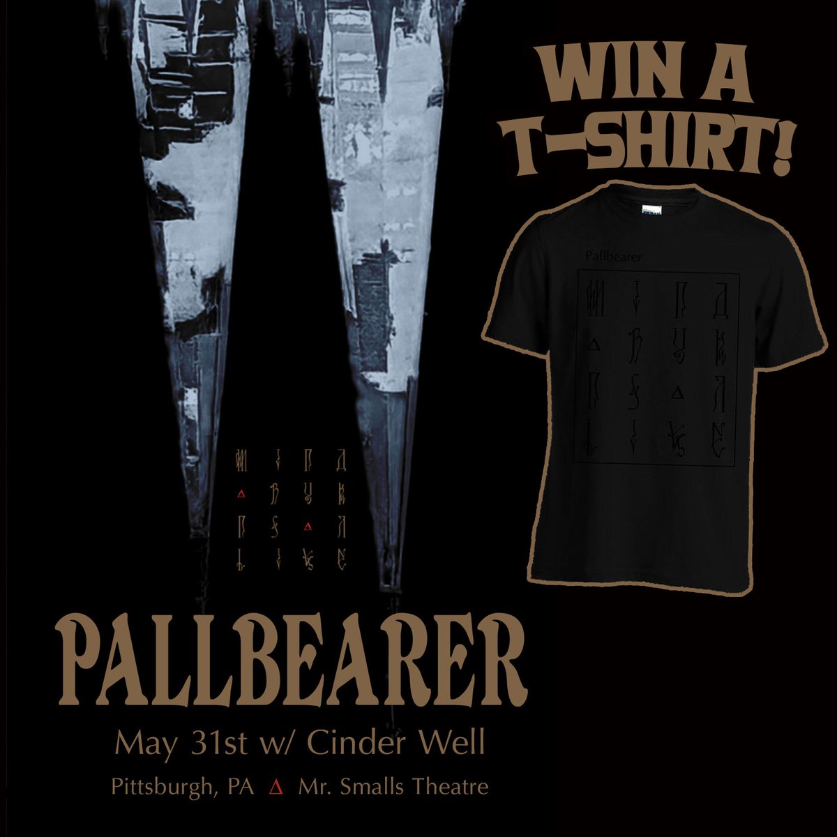Opus One Productions (@opusoneprod) on Twitter photo π¨ GIVEAWAY ALERT π¨
<a href="/opusoneprod/">Opus One Productions</a> & <a href="/pallbearerdoom/">Pallbearer</a> have teamed up to give one lucky fan... π₯
- (1) ONE t-shirt
Anyone who buys a ticket to #Pallbearer on 05/31 at <a href="/MrSmallsTheatre/">Mr Smalls Theatre</a> will be automatically entered to win!
ποΈ BUY TIX via: tinyurl.com/zcwp8eyx π¨ GIVEAWAY ALERT π¨
<a href="/opusoneprod/">Opus One Productions</a> & <a href="/pallbearerdoom/">Pallbearer</a> have teamed up to give one lucky fan... π₯
- (1) ONE t-shirt
Anyone who buys a ticket to #Pallbearer on 05/31 at <a href="/MrSmallsTheatre/">Mr Smalls Theatre</a> will be automatically entered to win!
ποΈ BUY TIX via: tinyurl.com/zcwp8eyx