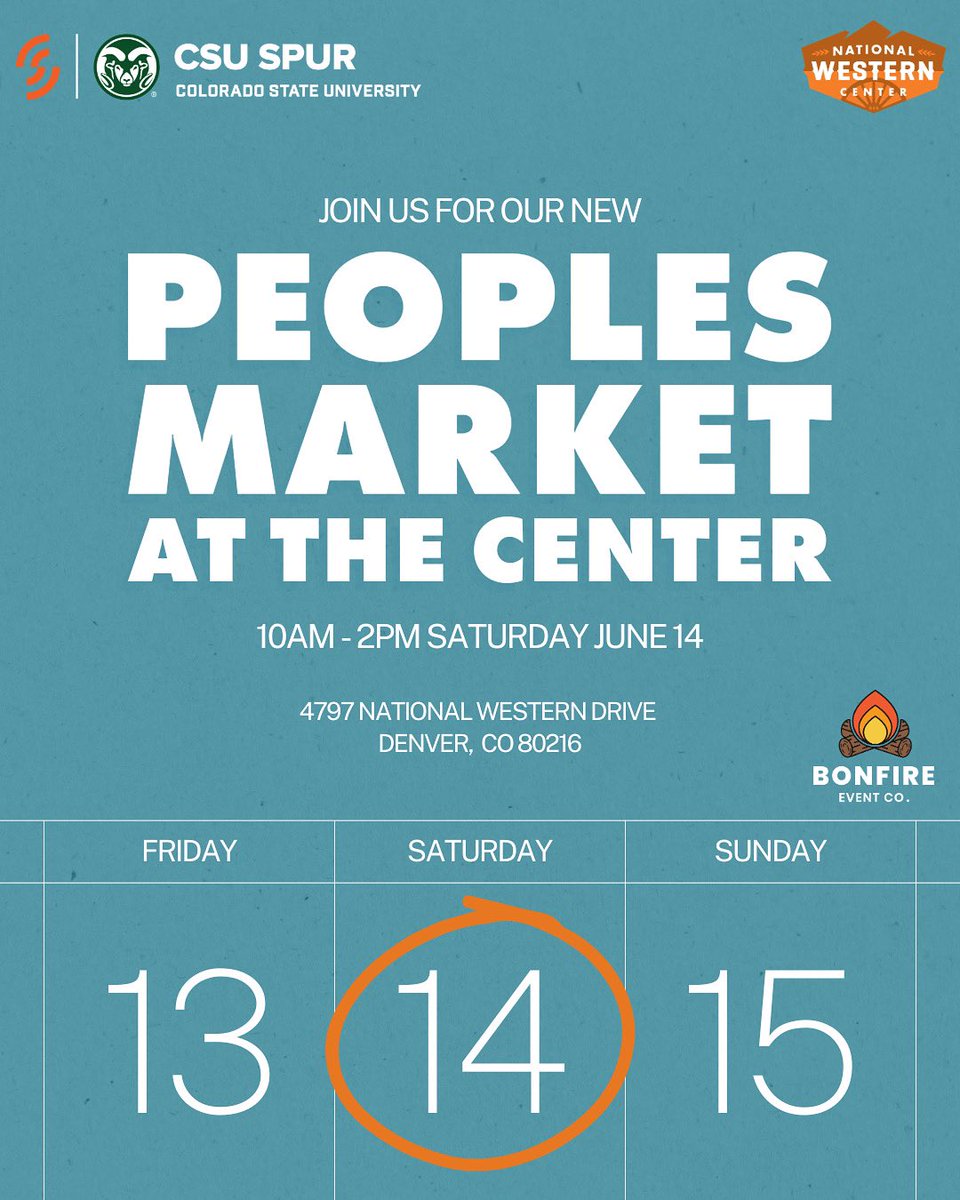 Join us for the first-ever PEOPLE'S MARKET at The Center. A brand new montly Riverfront Market in partnership with <a href="/CSUSpur/">CSU Spur</a>'s 2nd Saturdays! Featuring Live music, Local vendors and all the summer vibes along the Riverfront.

Mark your calendars and be apart of the very first one!