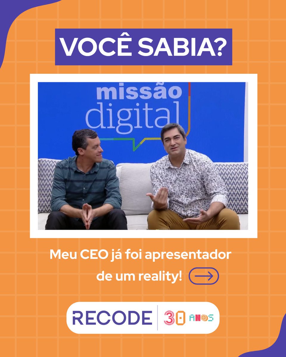 rederecode's tweet image. Sim Meu CEO, Rodrigo Baggio, já foi apresentador do quadro Missão Digital, no programa É de Casa, da TV Globo, entre 2017 e 2018! 📺
A missão era mostrar, na prática, como o acesso à tecnologia pode transformar vidas.
#Recode30Anos #MissãoDigital #Tecnologia #Educação