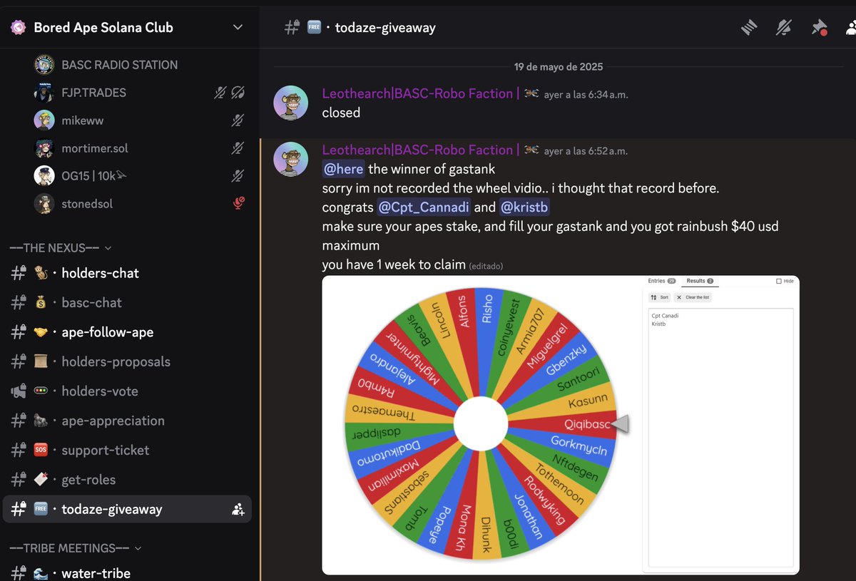 Won $40 worth of fuel IRL thanks to <a href="/BoredApeSolClub/">Bored Ape Solana Club</a> 

People who look for communities that add value should consider getting some apes.