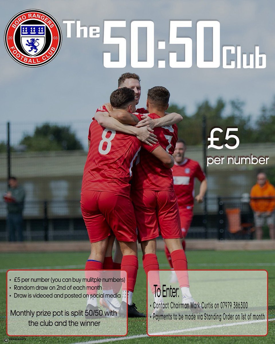 Boro Rangers FC (@bororangers) on Twitter photo Join our 50:50 club from just £5 a month and be in with a chance of winning the £275 jackpot whilst also helping the club grow at the same time! 
Congrats to Number 41 - C. Brady for winning May!
Get in touch of follow the instructions on the graphic to get involved!
#UTBR❤️⚽️ Join our 50:50 club from just £5 a month and be in with a chance of winning the £275 jackpot whilst also helping the club grow at the same time! 
Congrats to Number 41 - C. Brady for winning May!
Get in touch of follow the instructions on the graphic to get involved!
#UTBR❤️⚽️