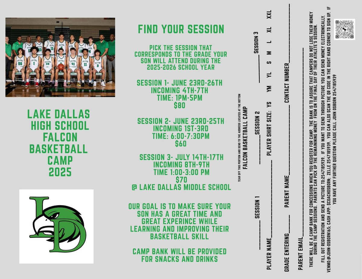 Lake Dallas Basketball Camp
Sign up today!
Use this Link to sign up:

docs.google.com/forms/d/e/1FAI…