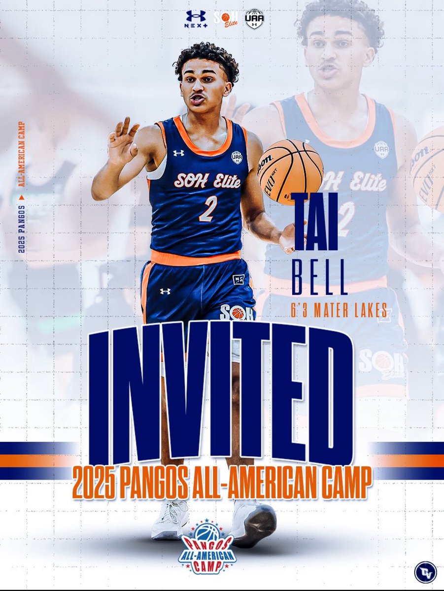Tai Bell (@taiboogie5) on Twitter photo Blessed and thankful to receive an invitation to the 2025 <a href="/PangosAACamp/">Pangos All-American Camp</a> 🙏🏽 <a href="/trigonis30/">Dinos Trigonis</a> <a href="/soh_elite/">SOH Elite</a> <a href="/MLA_BasketbaII/">Materlakesbasketball</a> <a href="/UANextBHoops/">Boys UAA</a> Blessed and thankful to receive an invitation to the 2025 <a href="/PangosAACamp/">Pangos All-American Camp</a> 🙏🏽 <a href="/trigonis30/">Dinos Trigonis</a> <a href="/soh_elite/">SOH Elite</a> <a href="/MLA_BasketbaII/">Materlakesbasketball</a> <a href="/UANextBHoops/">Boys UAA</a>